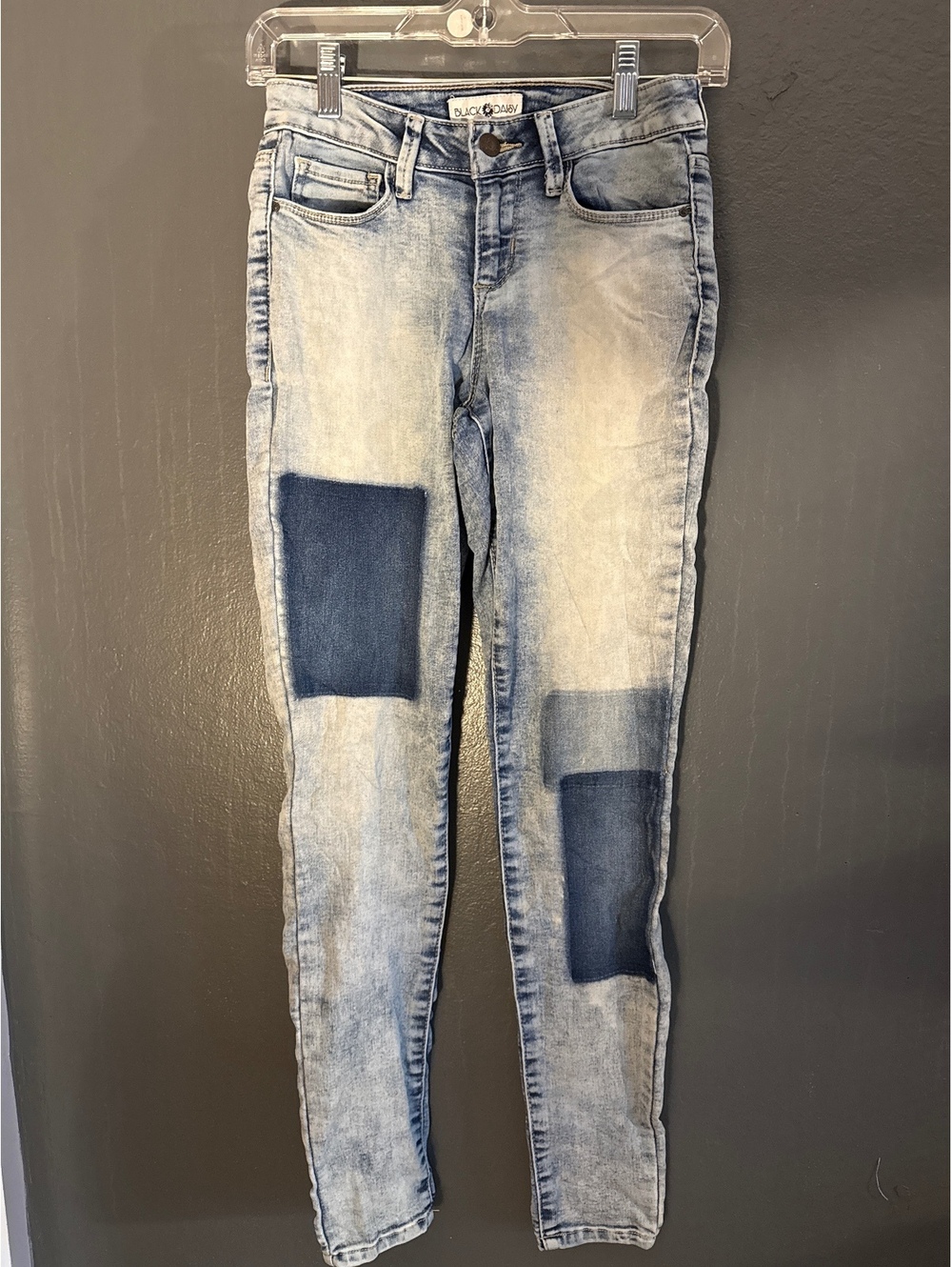 Black Daisy Billie Jeggings with Patchwork Detail
